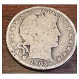 1902-O and 1903 Barber Half Dollar Coins