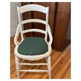 MBR - Vintage Wooden Armchair with Floral Cushion and Patina