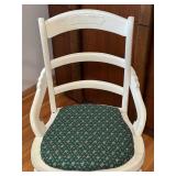 MBR - Vintage Wooden Armchair with Floral Cushion and Patina