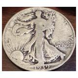Set of 3 1939 Walking Liberty Half Dollars (P, D, S Mints)