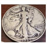 Set of 3 1939 Walking Liberty Half Dollars (P, D, S Mints)