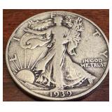 Set of 3 1939 Walking Liberty Half Dollars (P, D, S Mints)