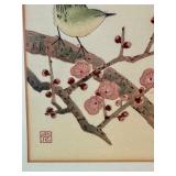 HLWY - Vintage Japanese Songbird Block Print Framed