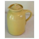 K - Vintage 9-Inch Yellow Ceramic Pitcher with Lid, 1966 Smoky Mountains