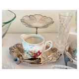 DR - Assorted Vintage Glassware and Silver Plate Tableware Collection