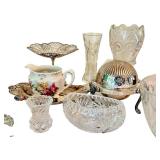 DR - Assorted Vintage Glassware and Silver Plate Tableware Collection