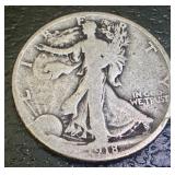 1918 and 1928-S Walking Liberty Half Dollar Coins
