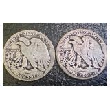 1918 and 1928-S Walking Liberty Half Dollar Coins