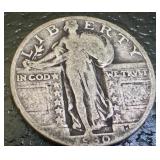 Set of 5 Standing Liberty 1930 US Quarter Dollar Coins
