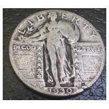 Set of 5 Standing Liberty 1930 US Quarter Dollar Coins