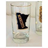 K - Set of 6 Vintage Minnesota Souvenir Drinking Glasses