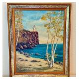 Pearl Charlson Split Rock Lighthouse Landscape Original Oil Painting