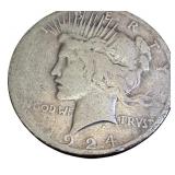 Pair of 1924 Peace Silver Dollars