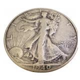 Pair of 1940 and 1940-S Walking Liberty Half Dollar Coins