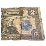 1899 US $2 Silver Certificate Large Note