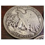 Set of 3 1941 Walking Liberty Half Dollars - 2 Denver, 1 San Francisco Mint Marks
