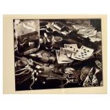 LBR - Vintage Framed Black-and-White Gambling Scene Photographic Print