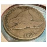 Antique 1858 Flying Eagle One Cent Coin