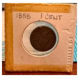 Antique 1858 Flying Eagle One Cent Coin