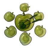 Vintage Hazel Atlas Apple Shaped Salad Serving Set with Bowl and Utensils