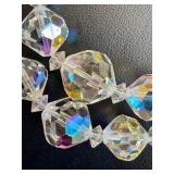 Set of 2 Vintage Aurora Borealis Crystal Glass Necklaces