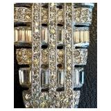 Vintage Art Deco Rhinestone Dress Clip, 2 Inch
