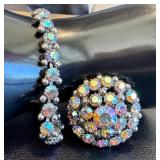 Weiss Vintage Aurora Borealis Rhinestone Brooch and Bracelet Set