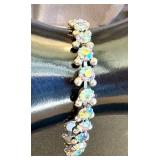 Weiss Vintage Aurora Borealis Rhinestone Brooch and Bracelet Set