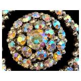 Weiss Vintage Aurora Borealis Rhinestone Brooch and Bracelet Set