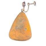 Vintage Enamel and Copper Screw-Back Earrings with Abstract Inlay