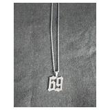 Jewelry For Iced Rapper TEKASHI 69 Pendant & 30" Box, Cuban, Rope Chain Hip Hop Necklace