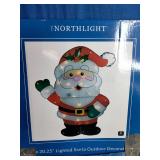 Northlight 22" x 30.25" Lighted Santa Outdoor Decoration.