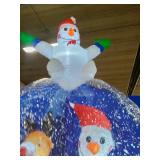 Inflatable Christmas Snow Globe Decoration with LED Lights. 7" Foot Tall