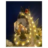 Alpine Corporation 18-inch Tall Animated Winter Wonderland Set with LED Lights
