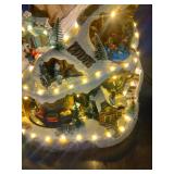 Alpine Corporation 18-inch Tall Animated Winter Wonderland Set with LED Lights