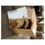 Home Decorators Collection Franklin 36 in. W x 24 in. D x 34.5 in. H Assembled Plywood Corner Lazy Suzan Base Kitchen Cabinet in Vanguard Oak LH  Customer Returns See Pictures