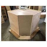 Home Decorators Collection Franklin 36 in. W x 24 in. D x 34.5 in. H Assembled Plywood Corner Lazy Suzan Base Kitchen Cabinet in Vanguard Oak LH  Customer Returns See Pictures