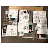 12 Boxes of  TrafficMaster Natural Wood Parquet 3 MIL x 12 in. W x 12 in. L Peel and Stick Water Resistant Vinyl Tile Flooring 30 Sq. Ft. Customer Returns See Pictures