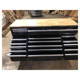 Husky Tool Storage 72 in. W Standard Duty Gloss Black Mobile Workbench Tool Chest    Customer Returns See Pictures