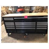 Husky Tool Storage 72 in. W Standard Duty Gloss Black Mobile Workbench Tool Chest    Customer Returns See Pictures