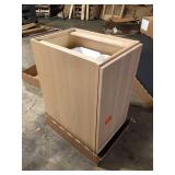 Home Decorators Collection Franklin 18. in. W x 24 in. D x 34.5 in. H Assembled Plywood Wall Bridge Kitchen Cabinet in Vanguard Oak with Soft Close   Customer Returns See Pictures