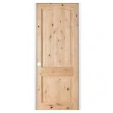 Krosswood Doors 32 in. x 96 in. Rustic 2-Panel Arch Top Right-Hand Unfinished Knotty Alder Wood Single Prehung Interior Door Customer Returns See Pictures