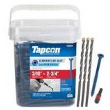 Lot of Tapcon 3/16 in. x 2-3/4 in. Star Flat-Head Concrete Anchors (225-Piece)   Customer Returns See Pictures