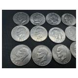 Fifteen Eisenhower Dollars: 10 different varieties
