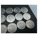 Fifteen Eisenhower Dollars: 10 different varieties