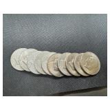 Ten Bicentennial Eisenhower Dollars: 8 Denver Mint, 2 Philadelphis Mint