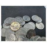 36 Mixed Date and Mint Kennedy Half Dollars: 1971-1974, 1976, 1980-81,  1983-84, 1990, 1995