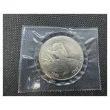 1963 2 1/2 Inch Idaho Territorial Centennial Medal w/ document; 1989 $5.00 Marshall Islands First Man on the Moon Coin