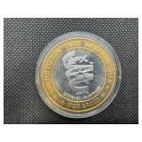 Limited Edition MGM Grand $10 Gaming Token-- Approx 0.60 Oz. of .999 Silver