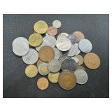 Forty Four Mixed Foreign Coins: Includes Mexico, Austria, Canada, Switzerland, Phillipines, Italy, Denmark, Australia, Norway, England, Germany, and Ireland